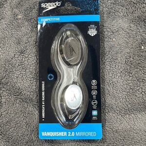 Speedo Vanquisher 2.0 Mirrored Goggles - Silver and Black